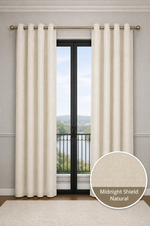 White Block Out Curtain