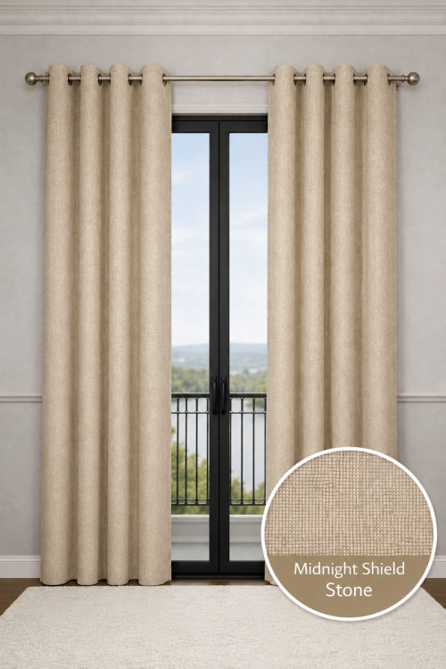 Midnight Shield Curtain-Stone
