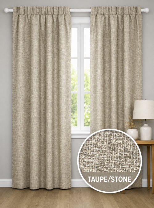 Light Brown Stone Block Out Curtain